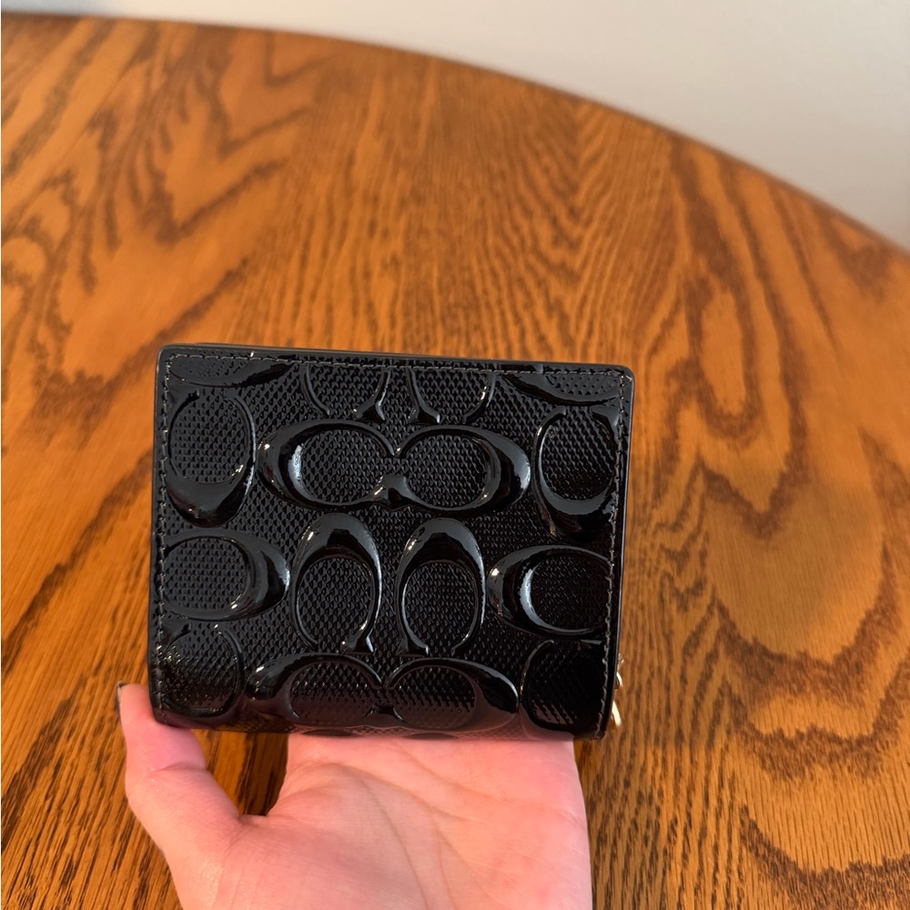 Coach Black Embossed Card Holder - Picture 3 of 7